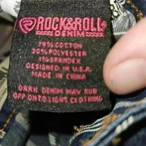 Rock & Roll Denim Womans High Rise Trouser Size W28 L 34 - Picture 10 of 12